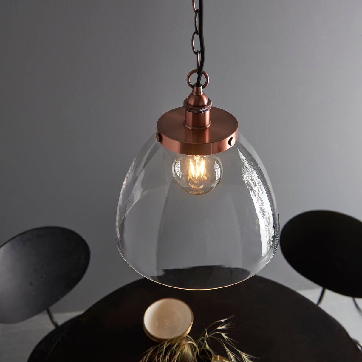 Amos Hansen Grand Pendant Aged Copper – from Amos Lighting + Home