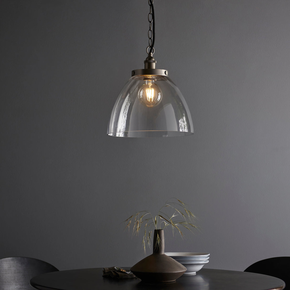 Amos Hansen Grand Pendant Brushed Silver – from Amos Lighting + Home