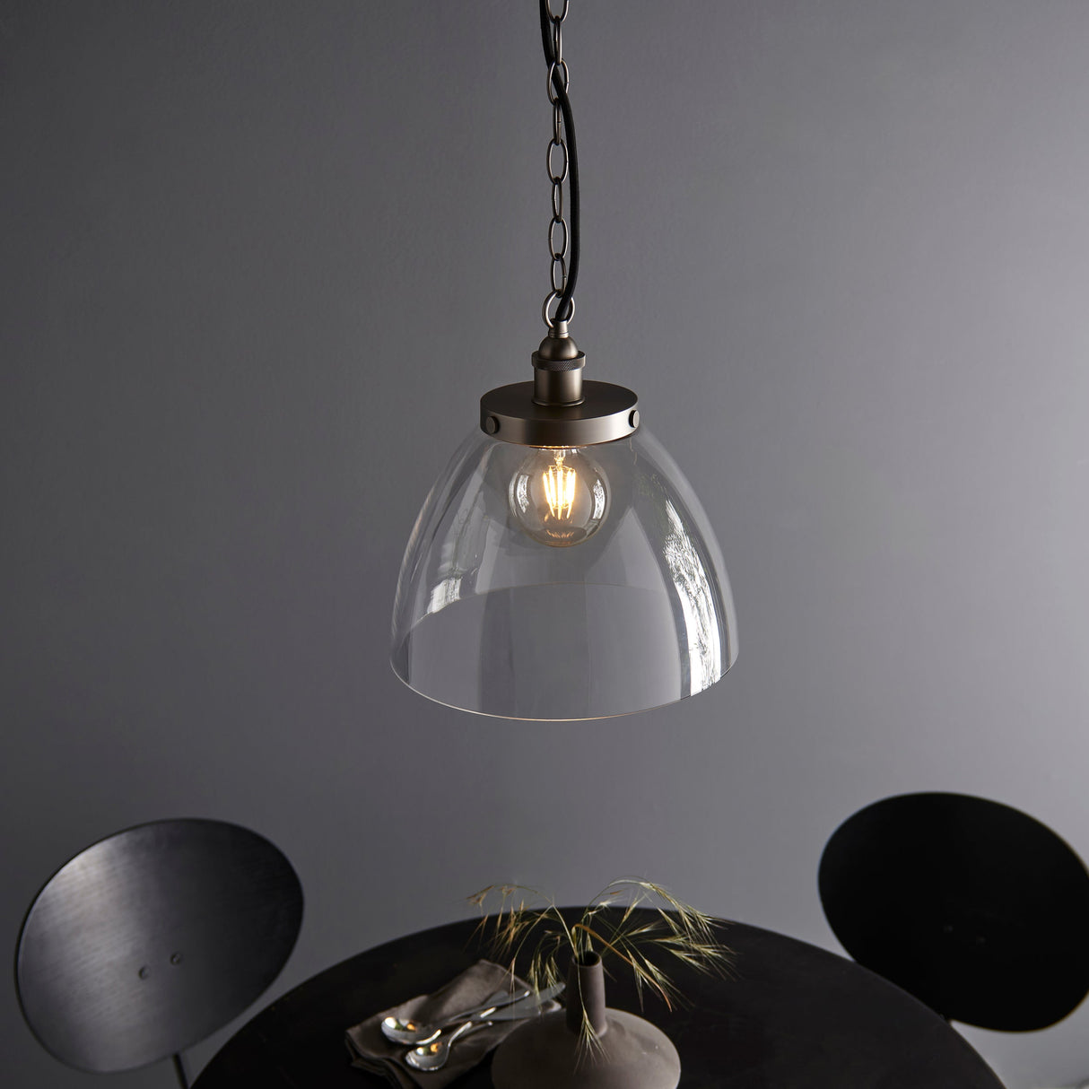 Amos Hansen Grand Pendant Brushed Silver – from Amos Lighting + Home