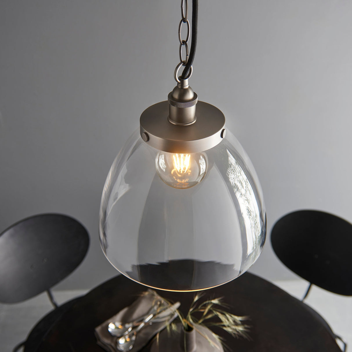 Amos Hansen Grand Pendant Brushed Silver – from Amos Lighting + Home