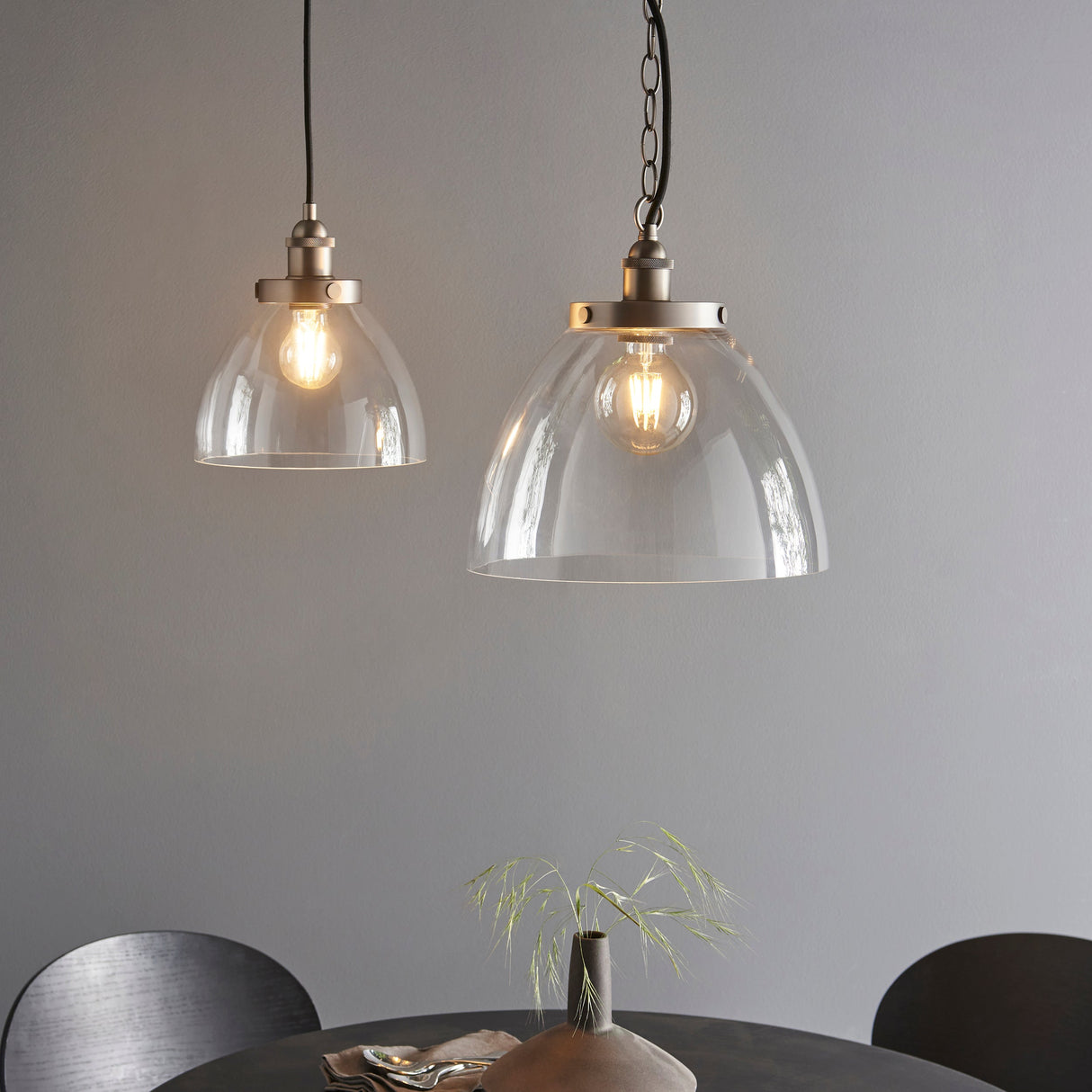Amos Hansen Grand Pendant Brushed Silver – from Amos Lighting + Home