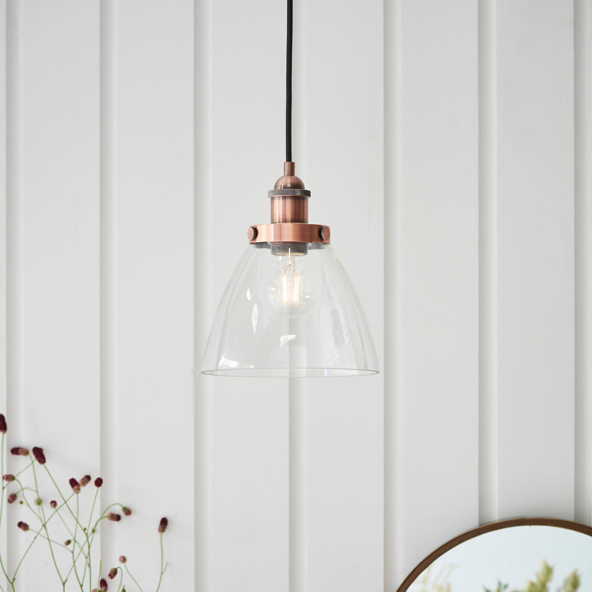 Amos Hansen Pendant Aged Copper – from Amos Lighting + Home