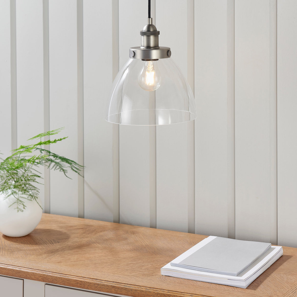 Amos Hansen Pendant Brushed Silver – from Amos Lighting + Home