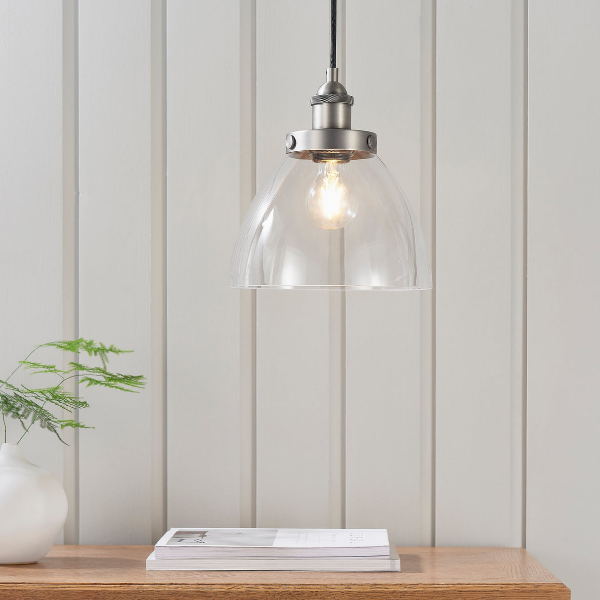 Amos Hansen Pendant Brushed Silver – from Amos Lighting + Home