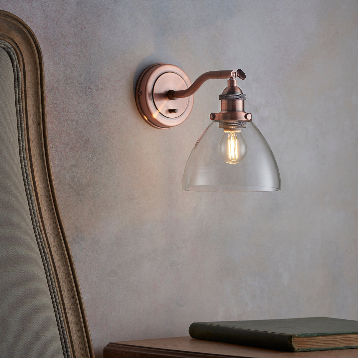 Amos Hansen Wall Light Aged Copper – from Amos Lighting + Home