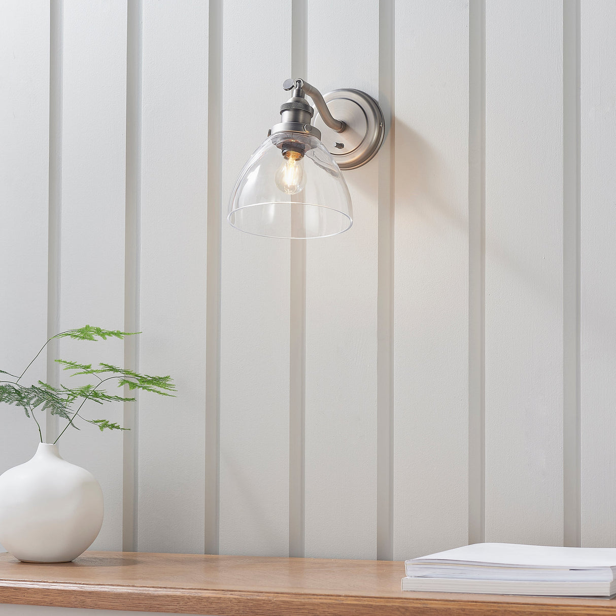 Amos Hansen Wall Light Brushed Silver – from Amos Lighting + Home