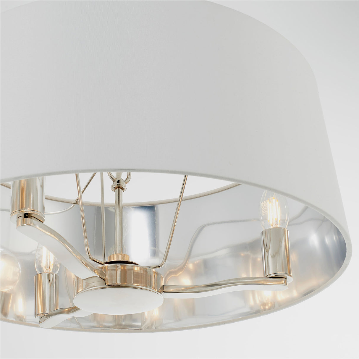 Endon Harvey 3lt Pendant Drum Bright Nickel – from Amos Lighting + Home