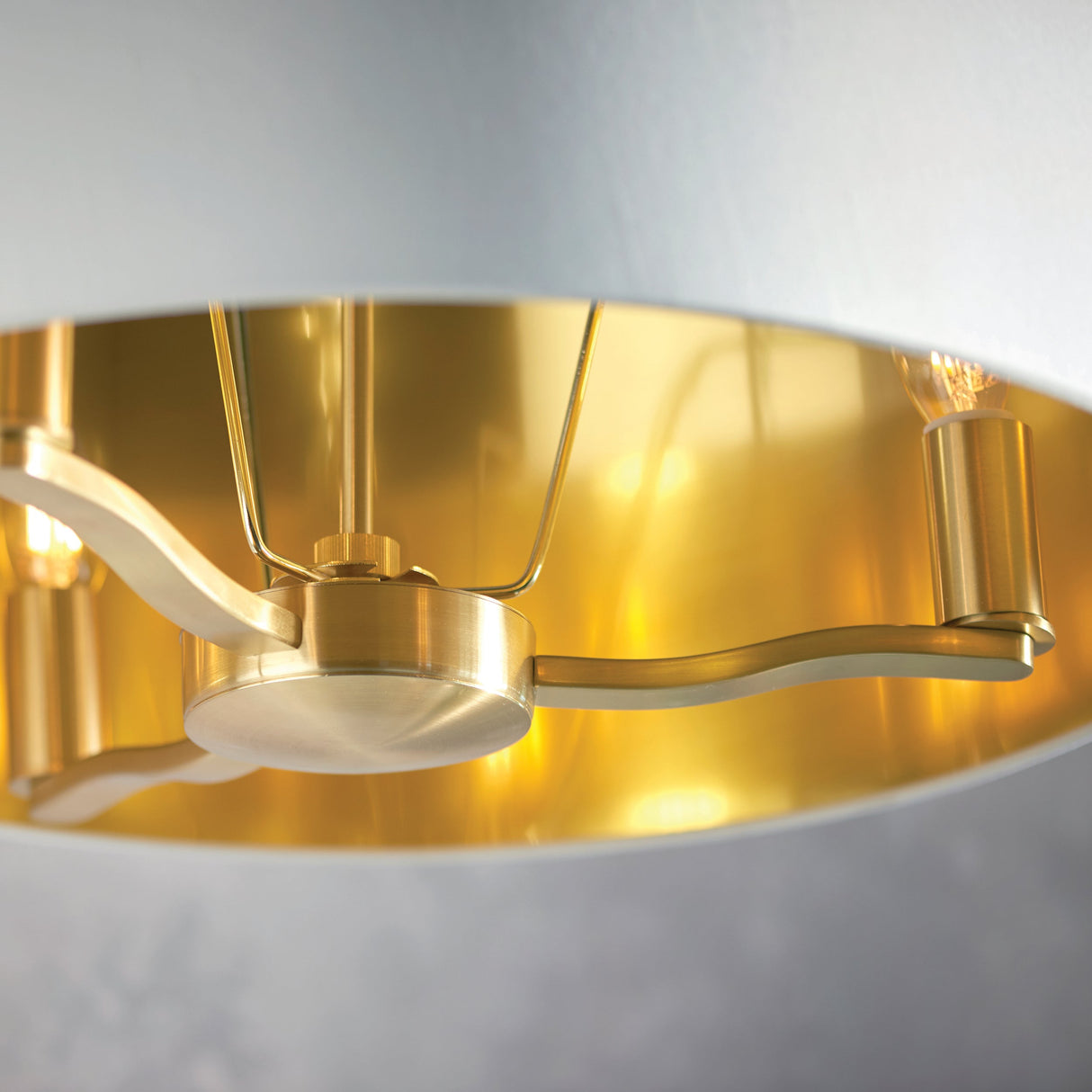 Endon Harvey 3lt Pendant Drum Brushed Satin Gold – from Amos Lighting + Home