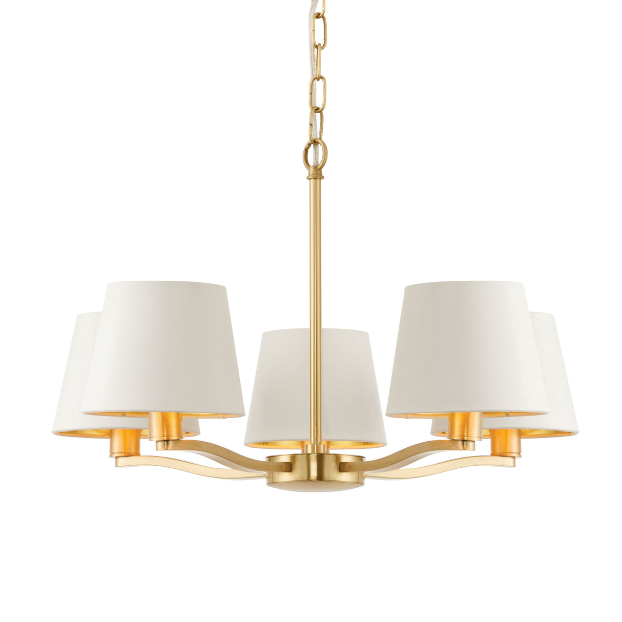 Endon Harvey 5lt Pendant Brushed Satin Gold – from Amos Lighting + Home