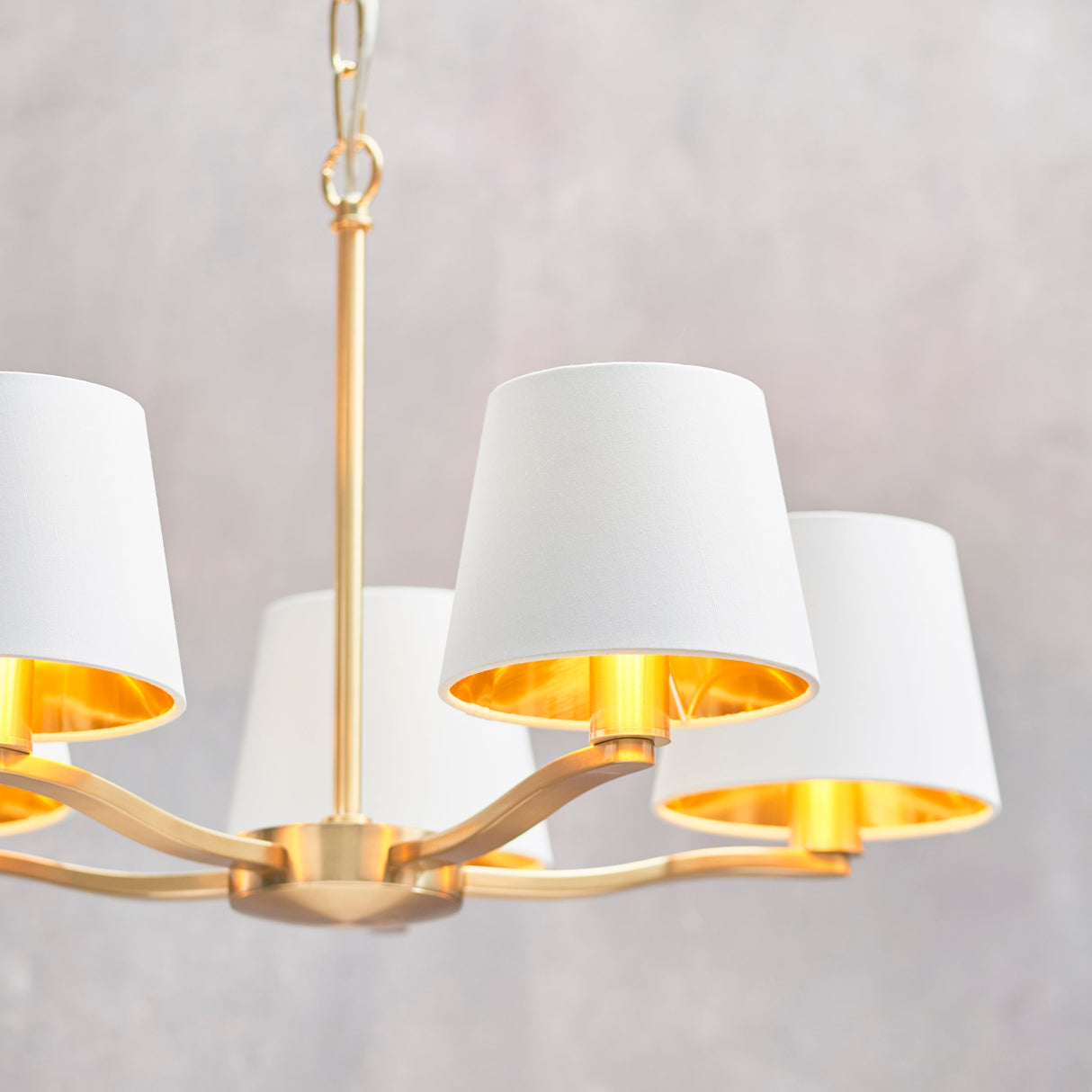 Endon Harvey 5lt Pendant Brushed Satin Gold – from Amos Lighting + Home