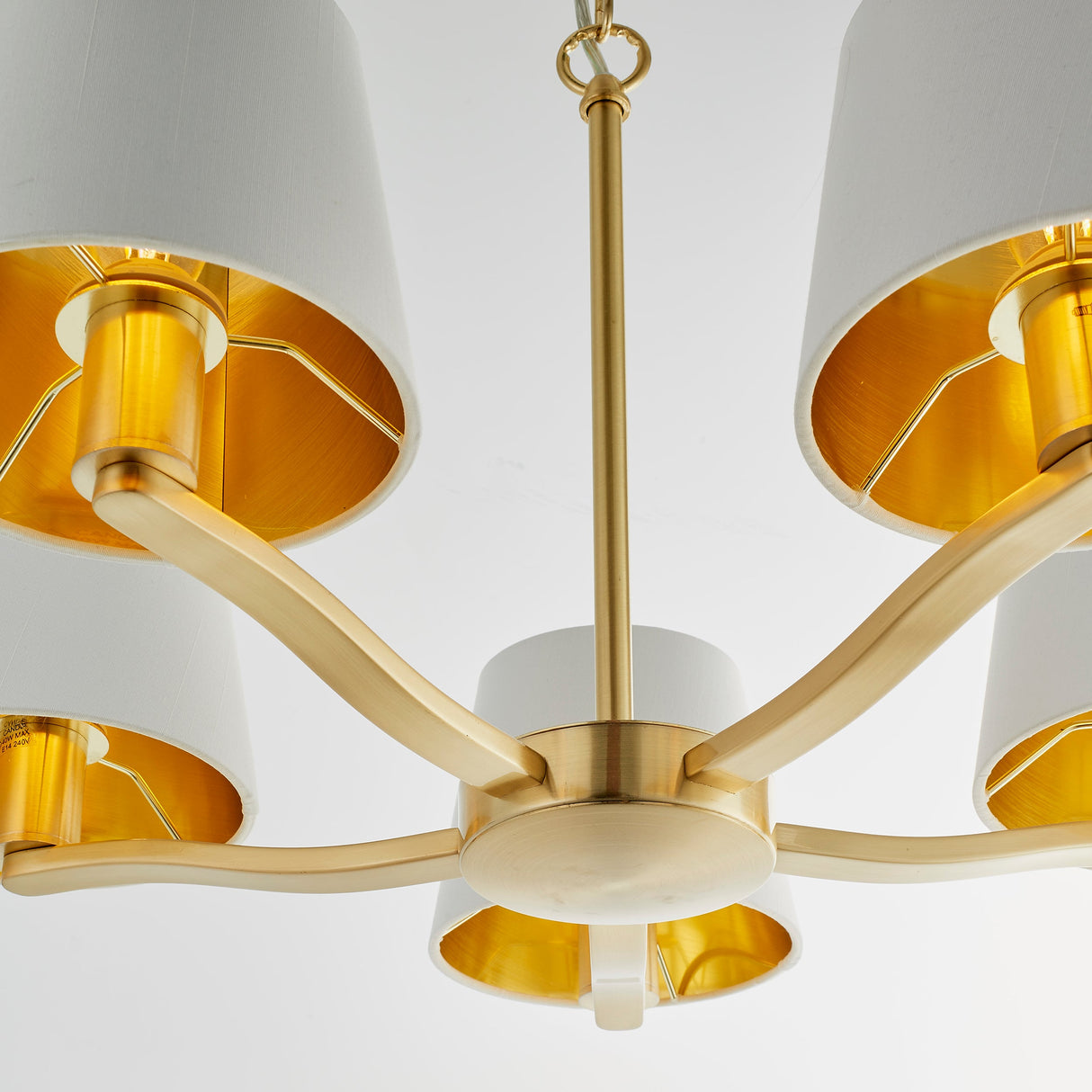 Endon Harvey 5lt Pendant Brushed Satin Gold – from Amos Lighting + Home