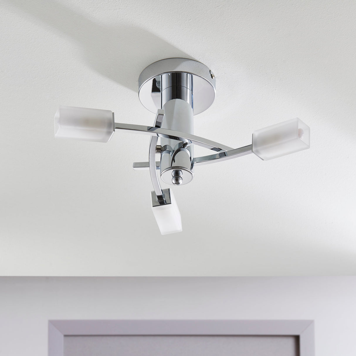 Amos Havana 3 Light Semi flush Ceiling Light Chrome – from Amos Lighting + Home