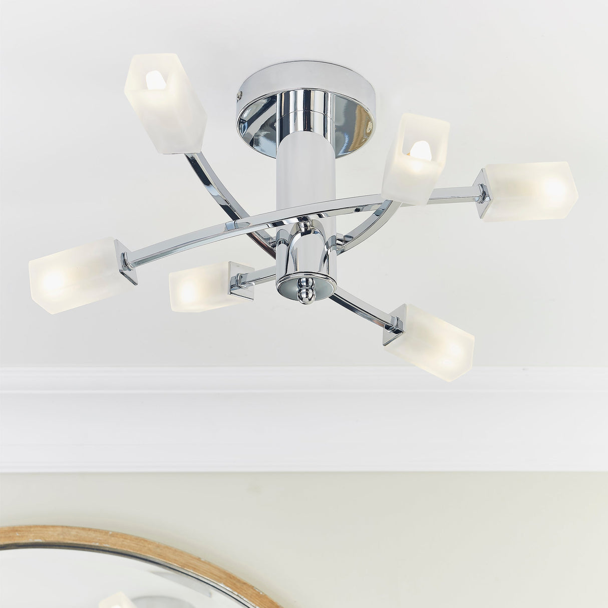 Amos Havana 6 Light Semi flush Ceiling Light Chrome – from Amos Lighting + Home