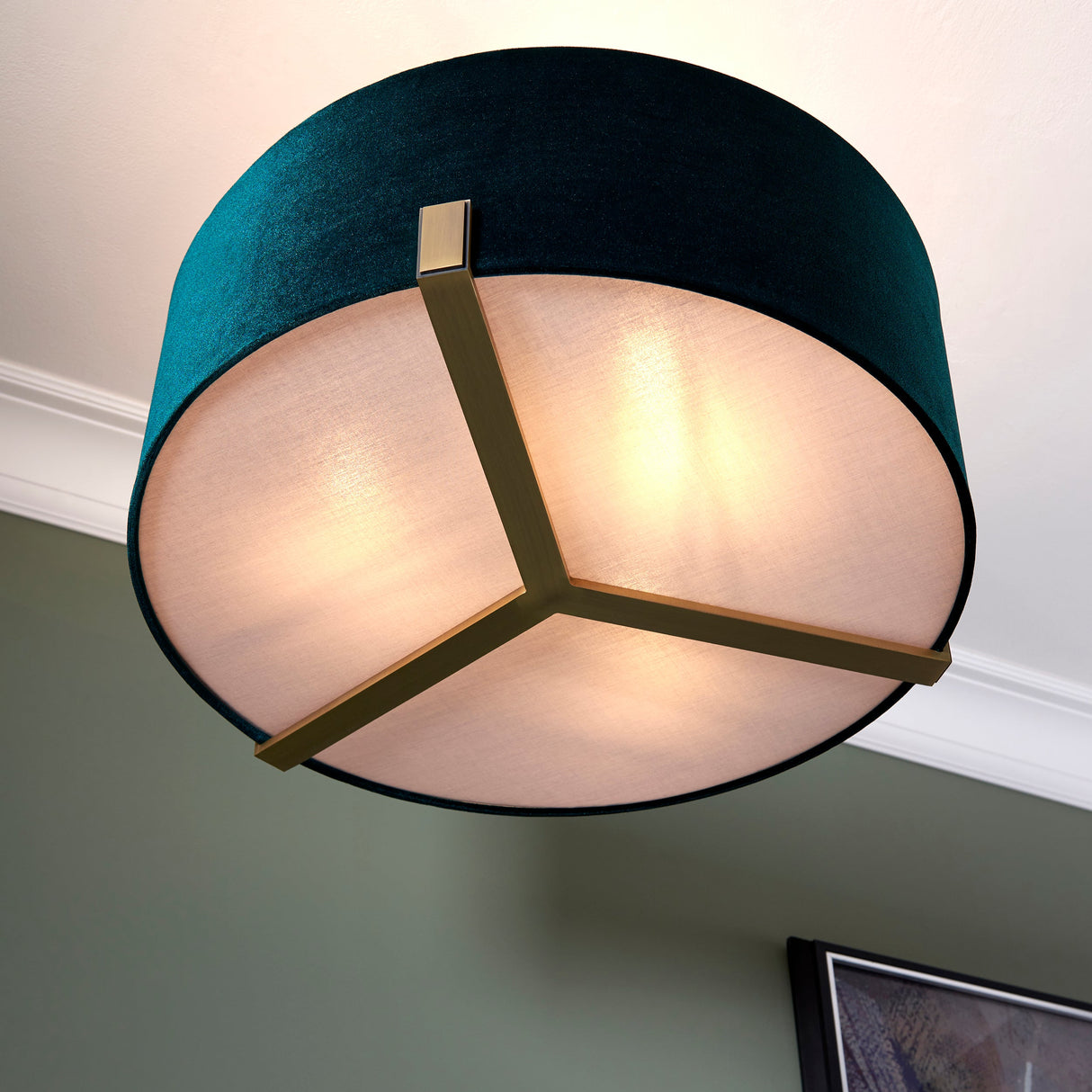 Endon Hayfield 3lt Pendant Antique Brass & Fir – from Amos Lighting + Home