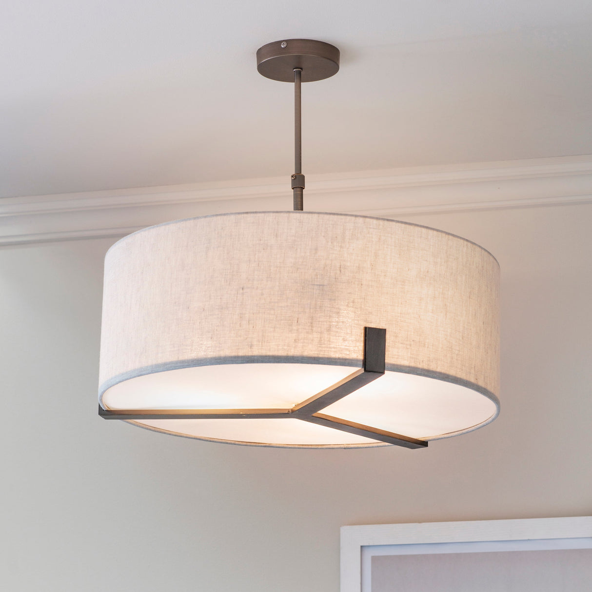 Endon Hayfield 3lt Pendant Bronze & Natural – from Amos Lighting + Home