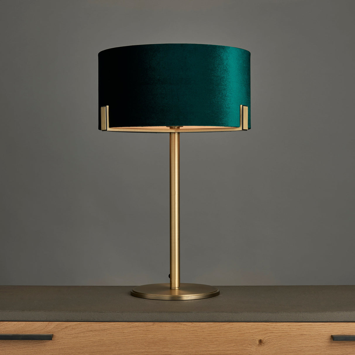 Endon Hayfield Table Lamp Antique Brass & Fir – from Amos Lighting + Home