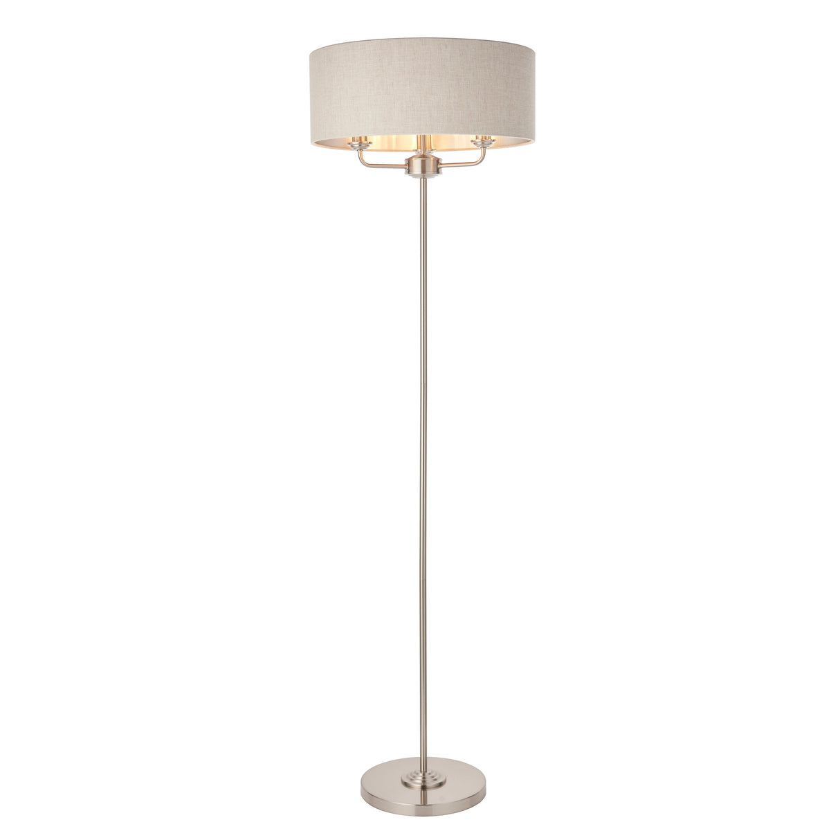 Endon Highclere Floor Lamp Brushed Chrome & Natural – from Amos Lighting + Home
