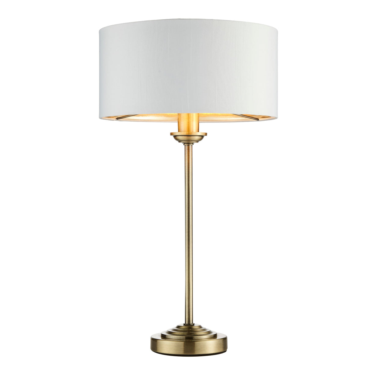 Endon Highclere Stem Table Lamp Antique Brass & White – from Amos Lighting + Home
