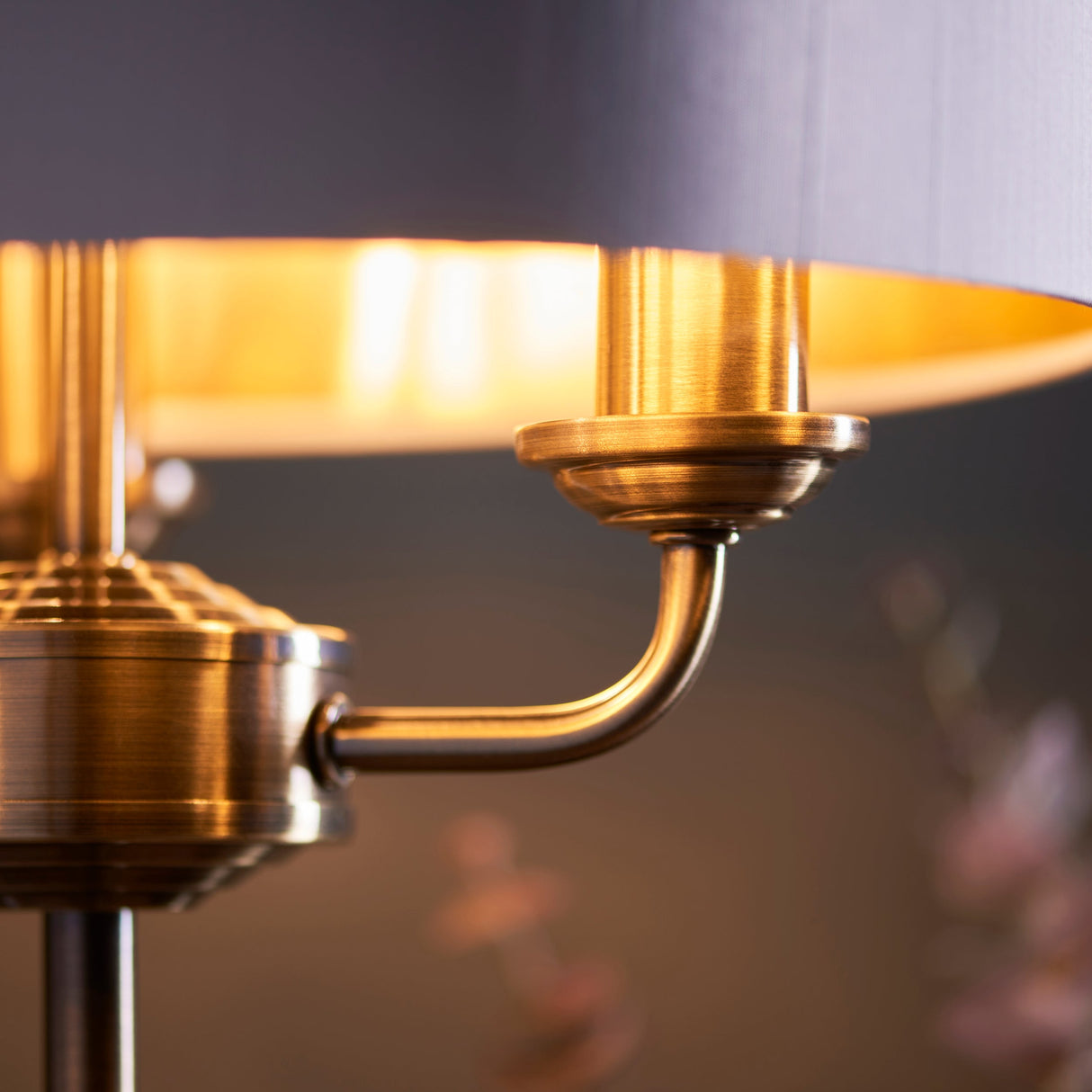 Endon Highclere Table Lamp Antique Brass & White – from Amos Lighting + Home
