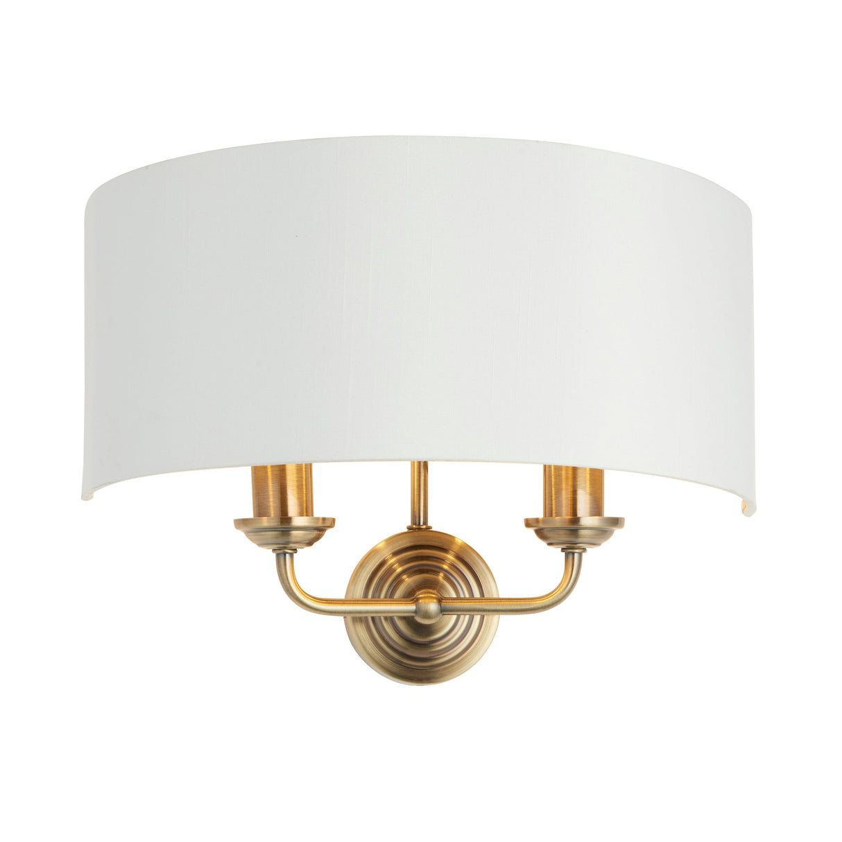 Endon Highclere Wall Light Antique Brass & White – from Amos Lighting + Home