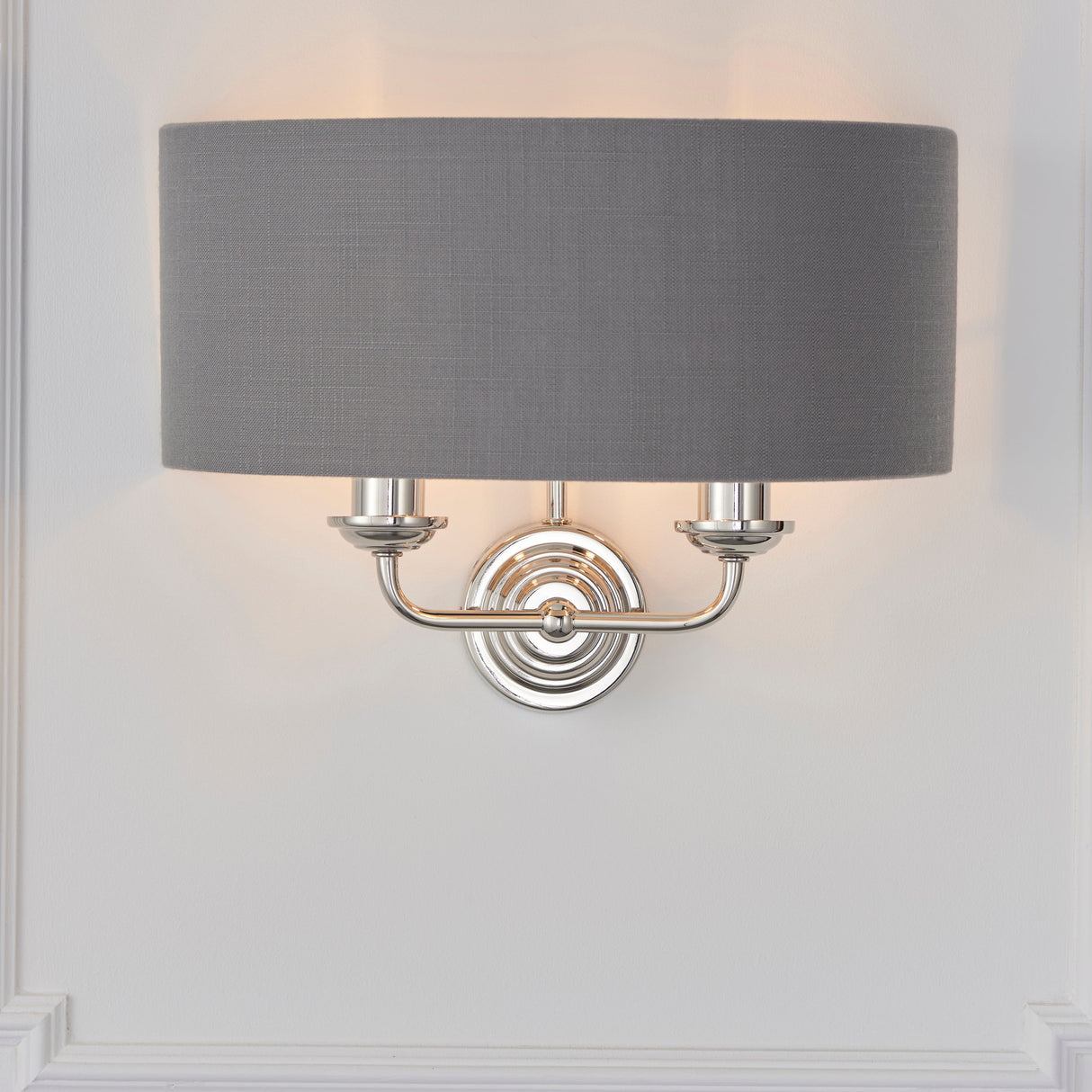 Endon Highclere Wall Light Bright Nickel & Charcoal – from Amos Lighting + Home