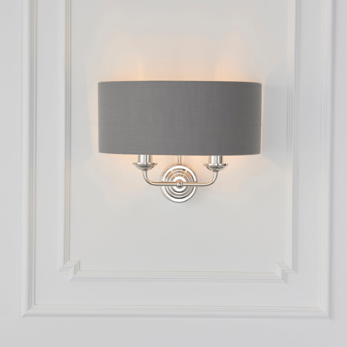 Endon Highclere Wall Light Bright Nickel & Charcoal – from Amos Lighting + Home
