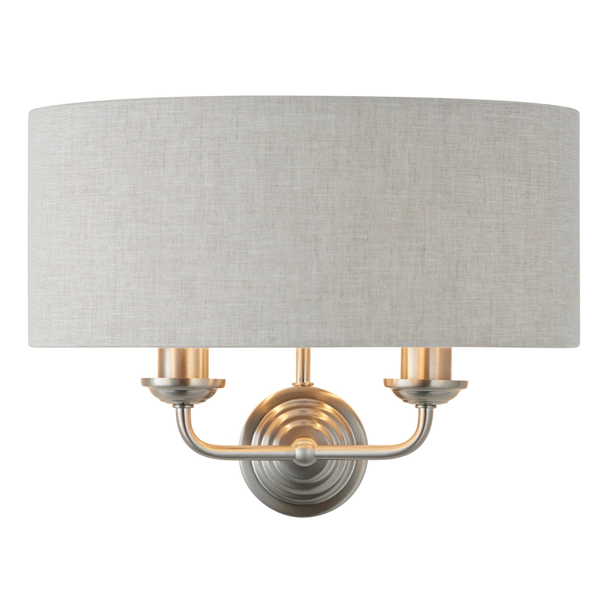 Endon Highclere Wall Light Brushed Chrome & Natural – from Amos Lighting + Home