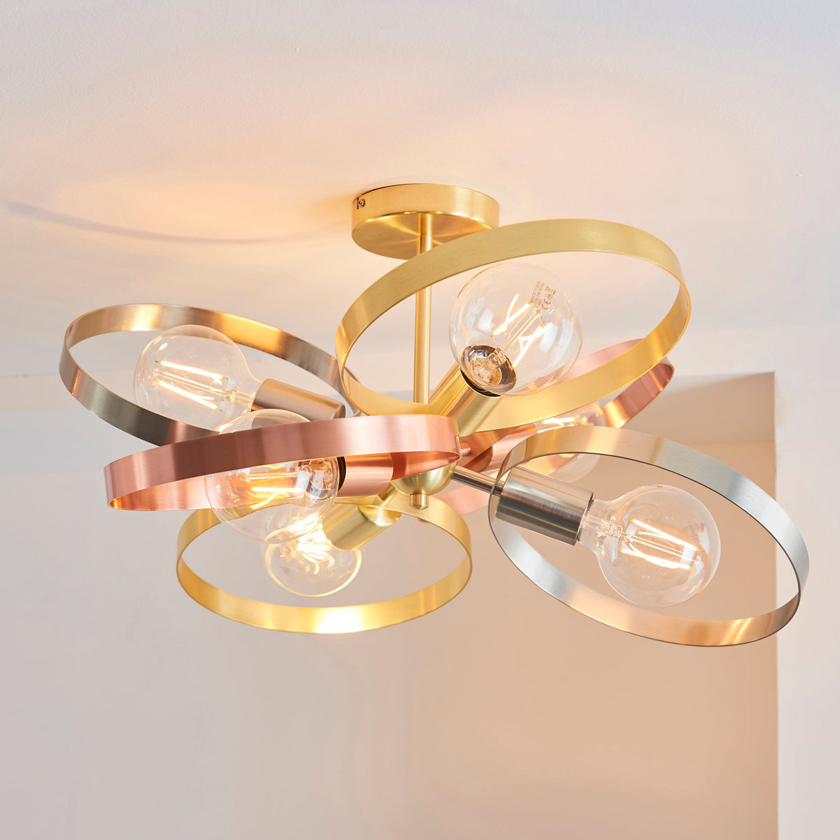 Amos Hoop 6 Light Ceiling Multi Coloured – from Amos Lighting + Home