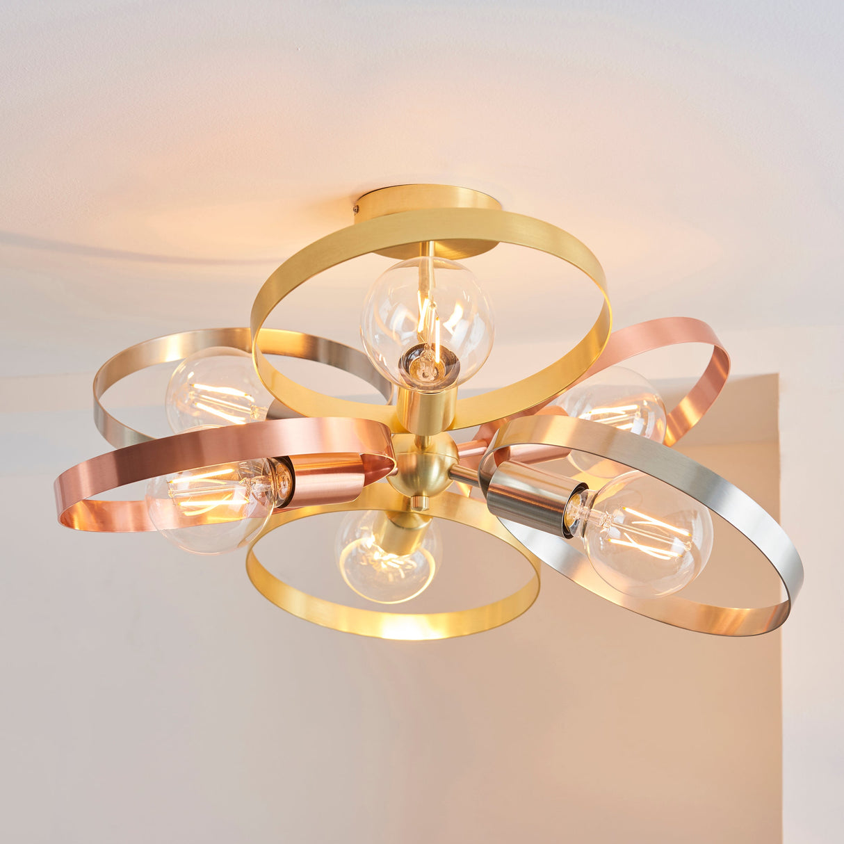 Amos Hoop 6 Light Ceiling Multi Coloured – from Amos Lighting + Home