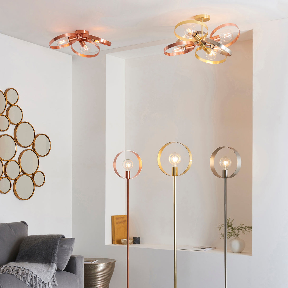 Amos Hoop 6 Light Ceiling Multi Coloured – from Amos Lighting + Home