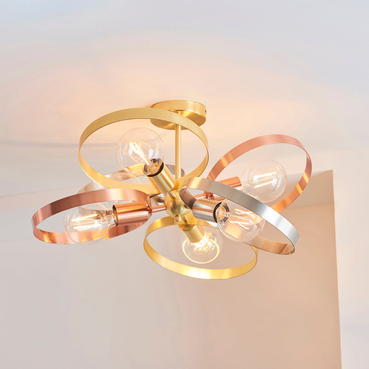 Amos Hoop 6 Light Ceiling Multi Coloured – from Amos Lighting + Home