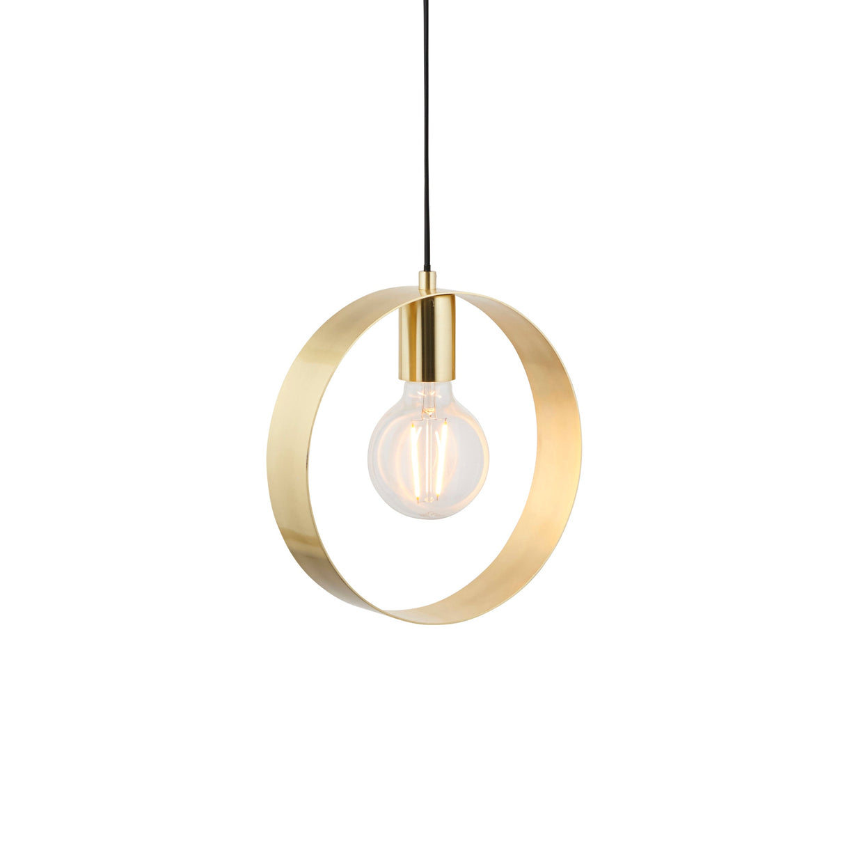 Amos Hoop Single Pendant Brushed Brass – from Amos Lighting + Home
