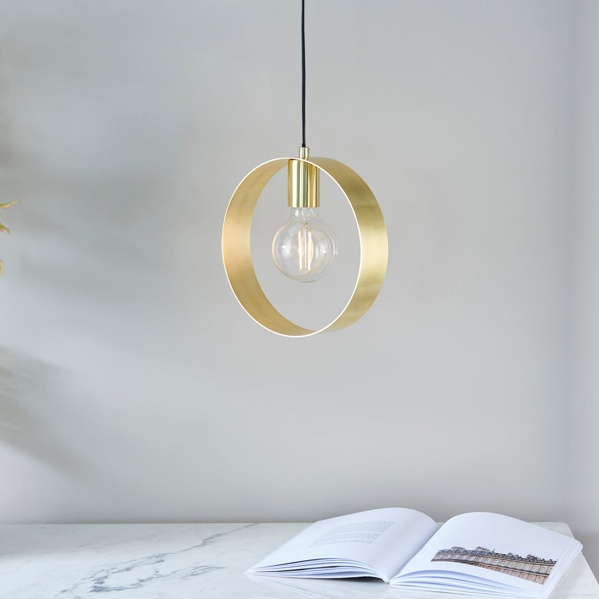 Amos Hoop Single Pendant Brushed Brass – from Amos Lighting + Home