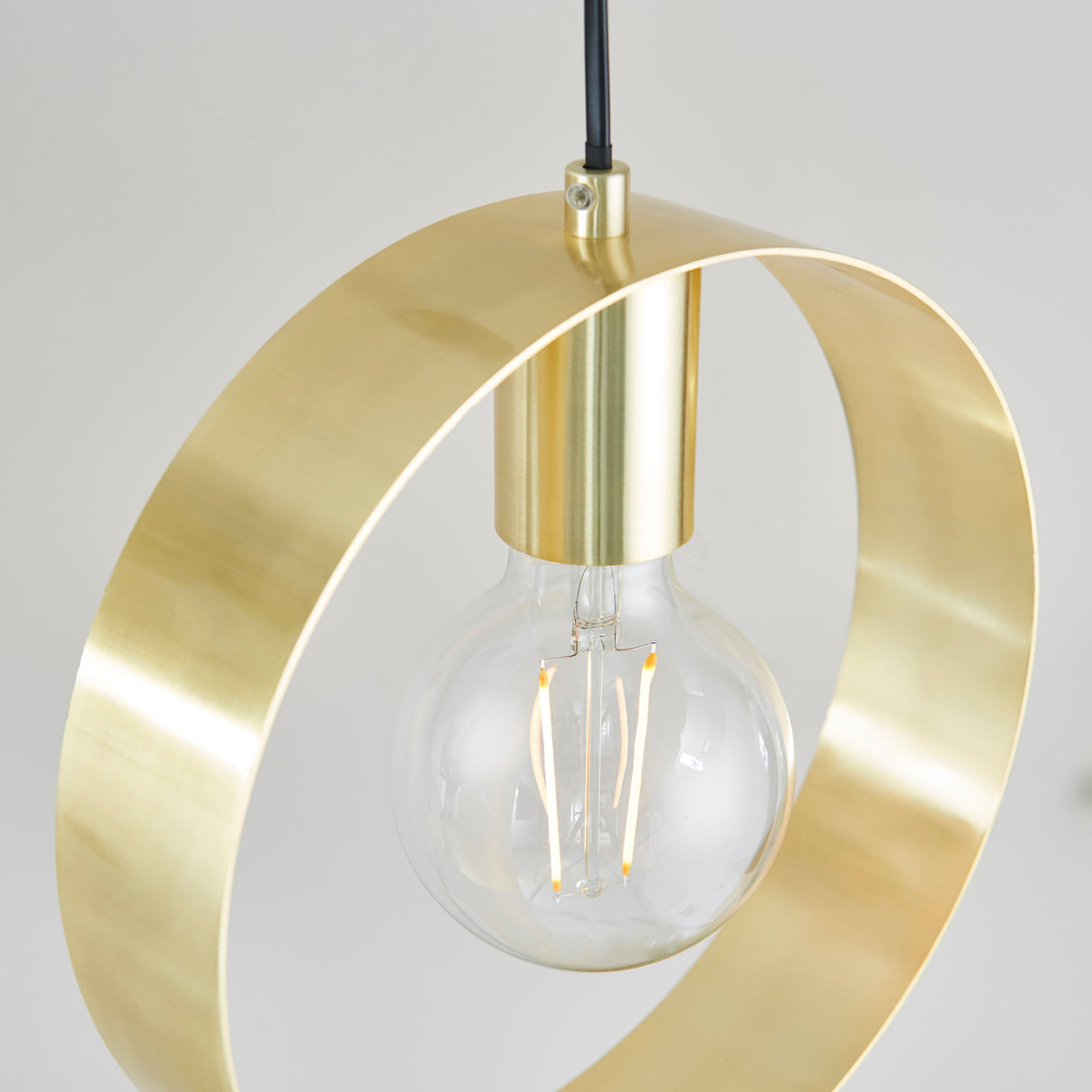 Amos Hoop Single Pendant Brushed Brass – from Amos Lighting + Home