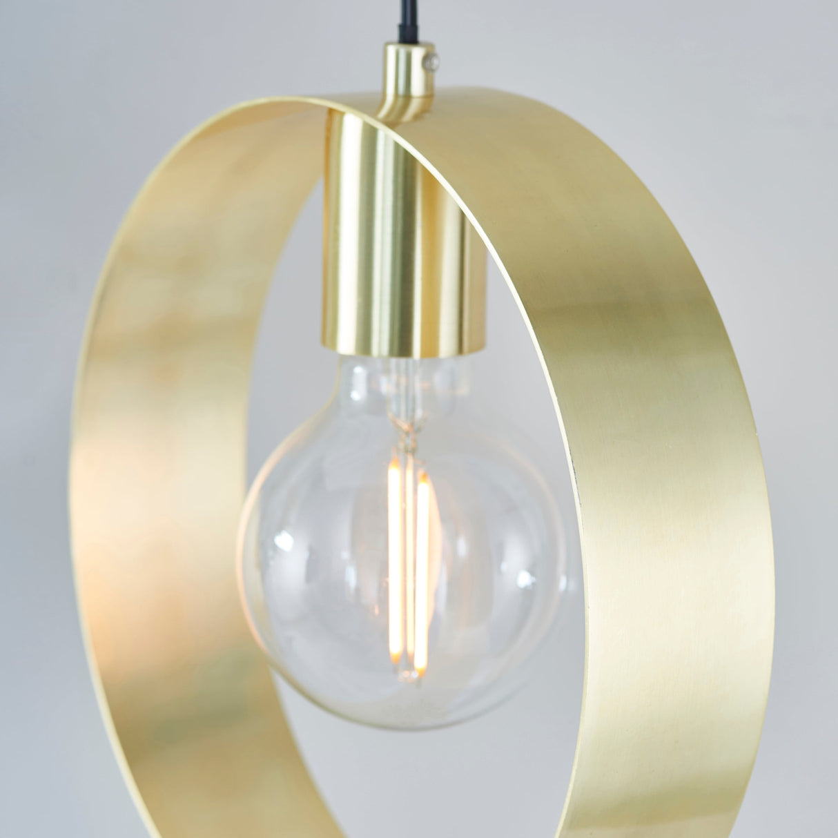 Amos Hoop Single Pendant Brushed Brass – from Amos Lighting + Home