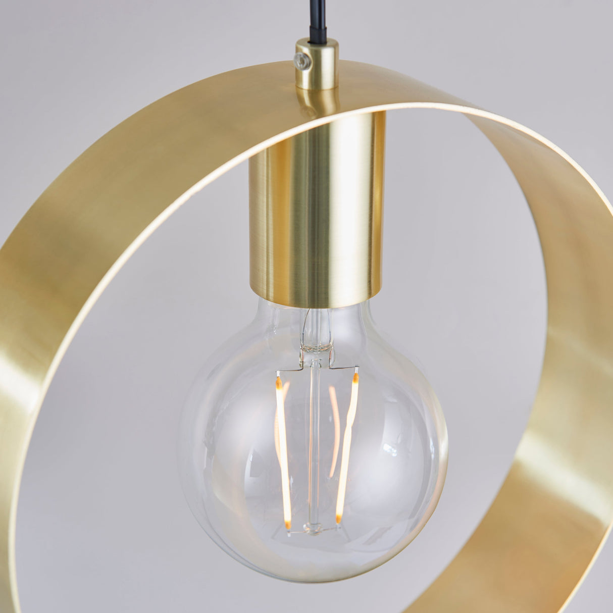 Amos Hoop Single Pendant Brushed Brass – from Amos Lighting + Home