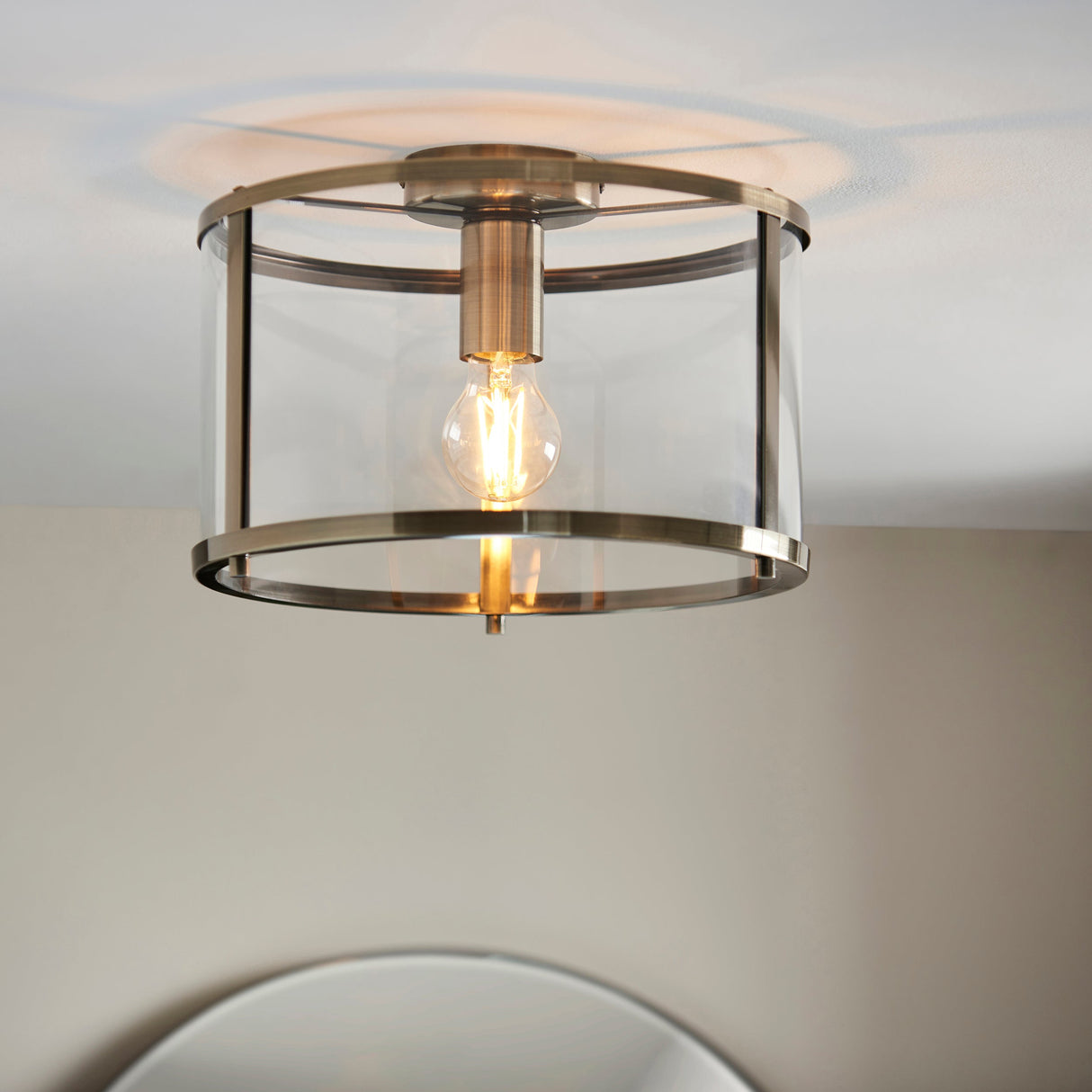 Amos Hopton Flush Antique Brass – from Amos Lighting + Home