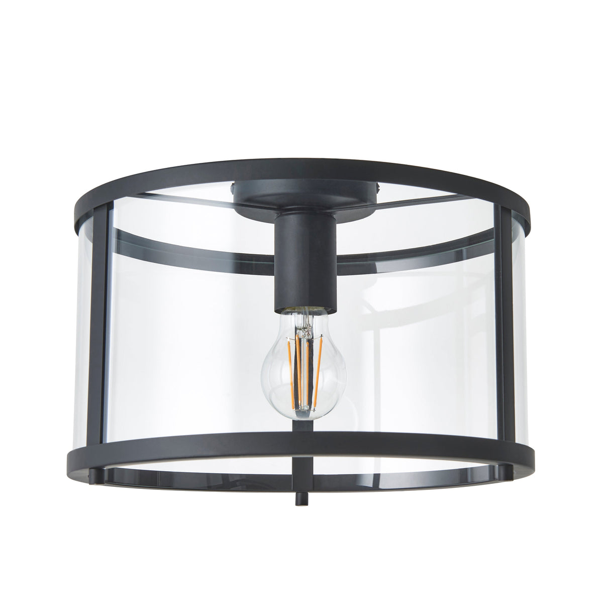 Amos Hopton Flush Ceiling Light Matt Black – from Amos Lighting + Home