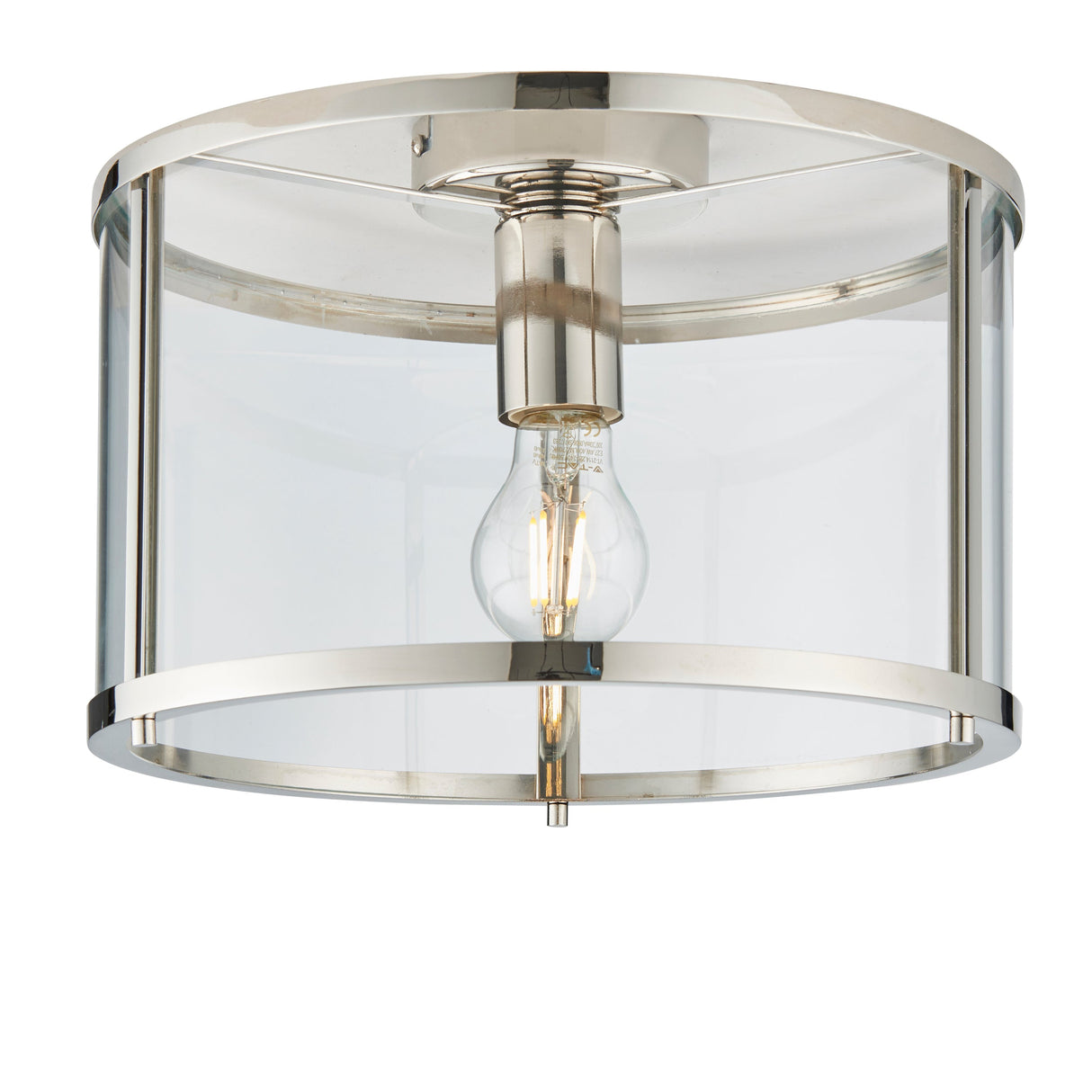 Amos Hopton Flush Ceiling Light Nickel – from Amos Lighting + Home