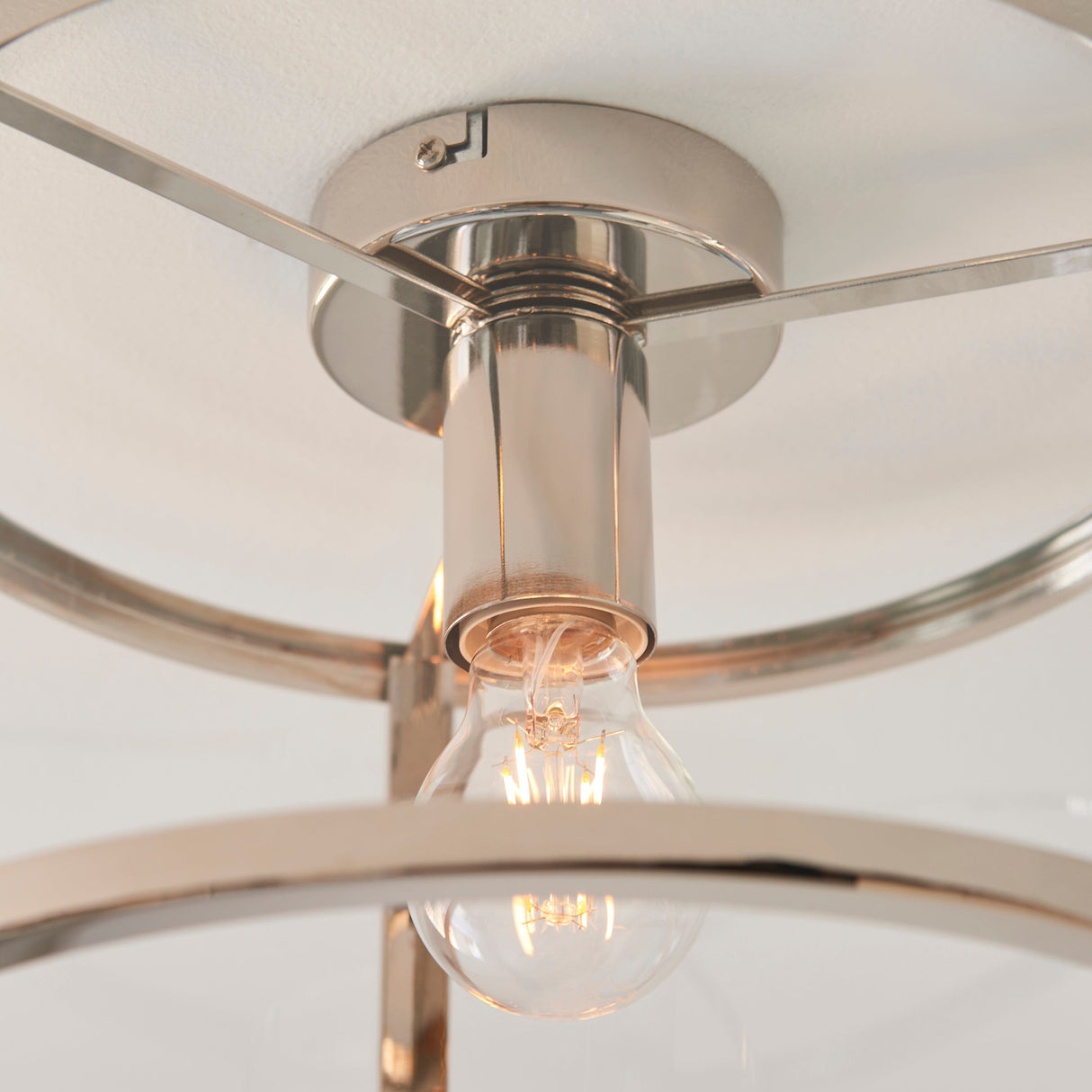 Amos Hopton Flush Ceiling Light Nickel – from Amos Lighting + Home
