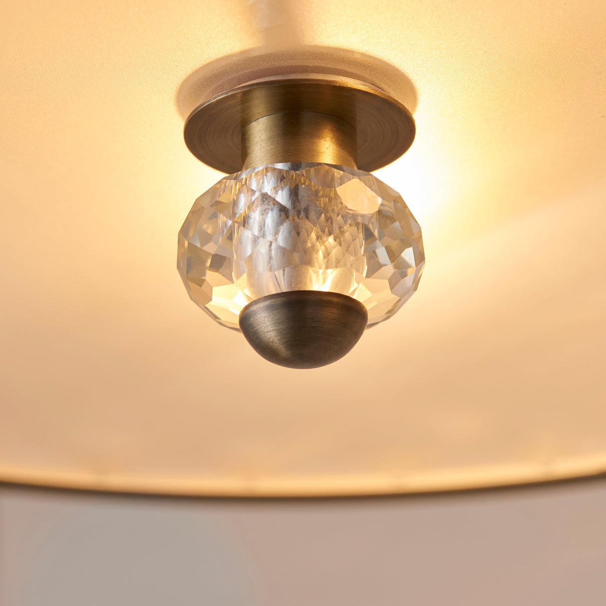 Endon Hudson 3lt Flush Ceiling Light Antique Brass – from Amos Lighting + Home