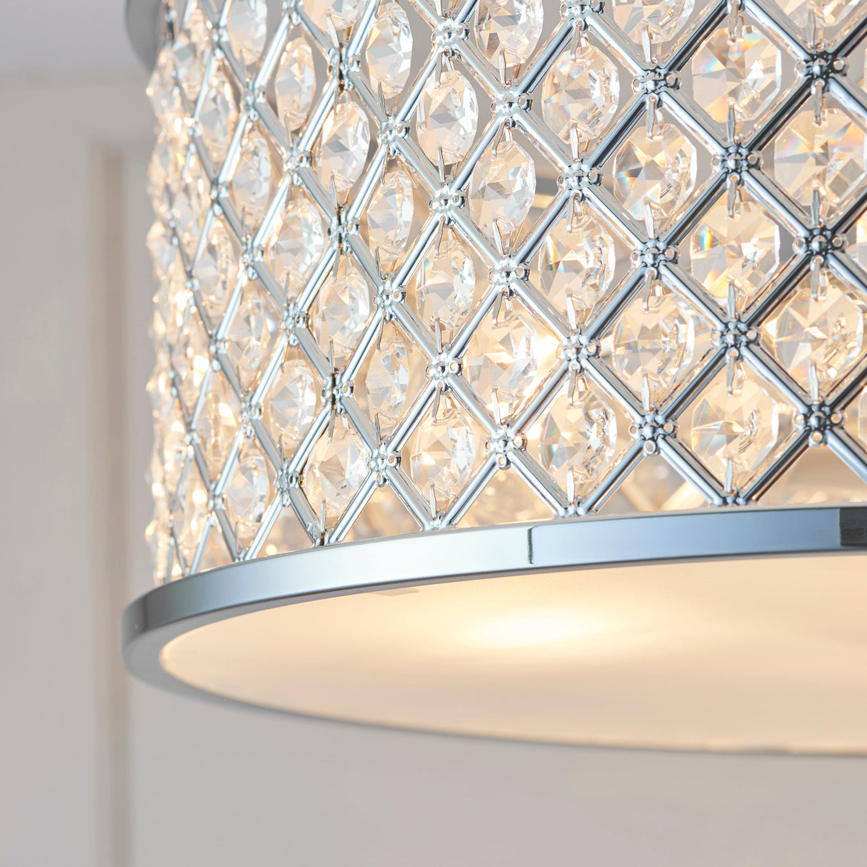Endon Hudson Flush Ceiling Light Chrome – from Amos Lighting + Home