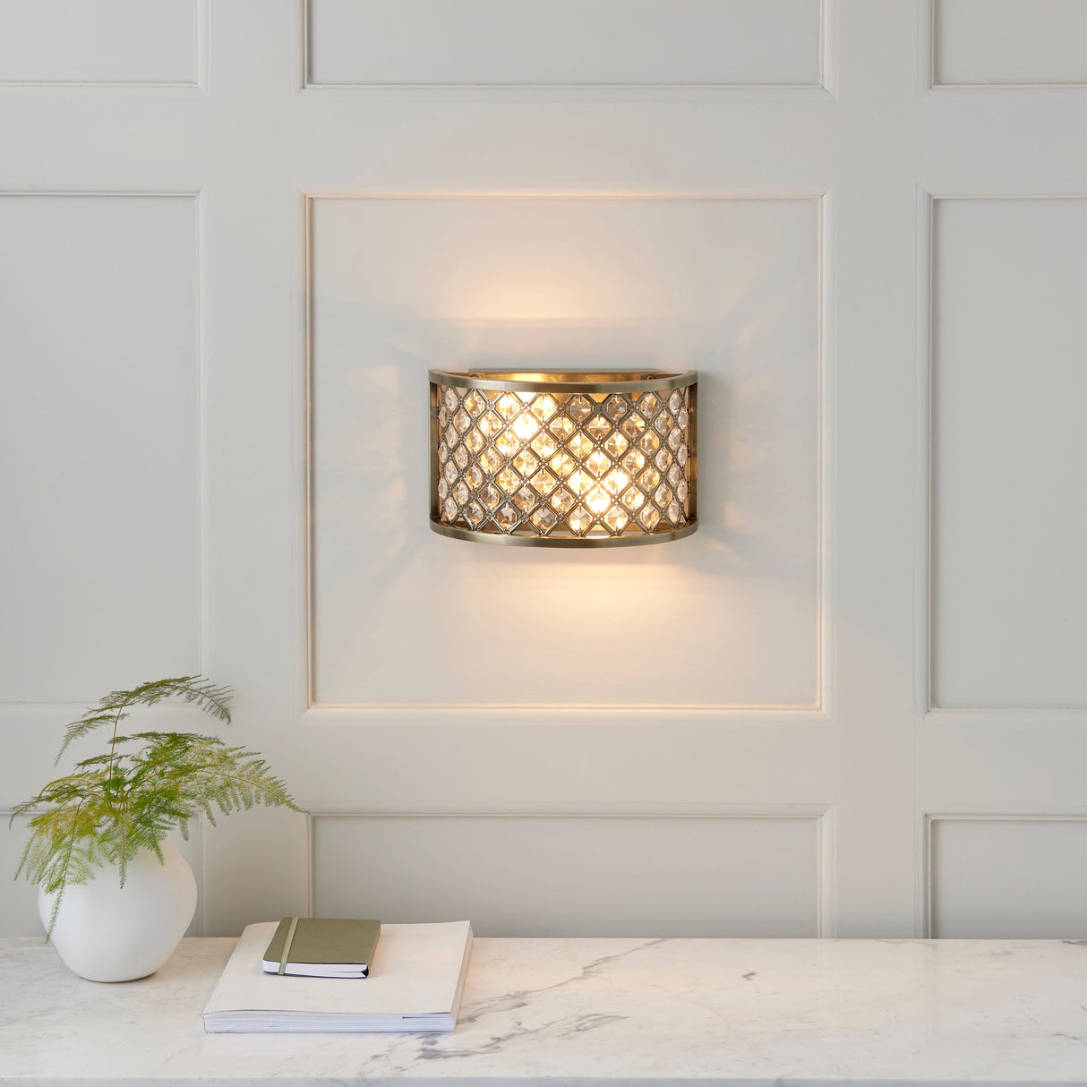 Endon Hudson Wall Light Antique Brass – from Amos Lighting + Home