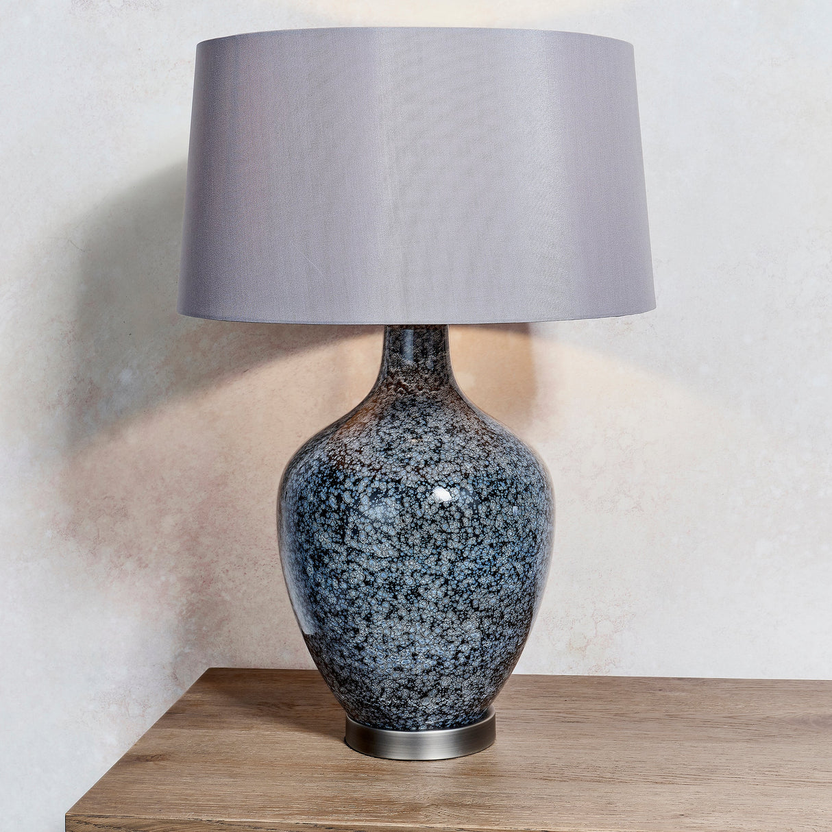 Endon Ilsa Glass Table Lamp Black with Grey Speckles – from Amos Lighting + Home