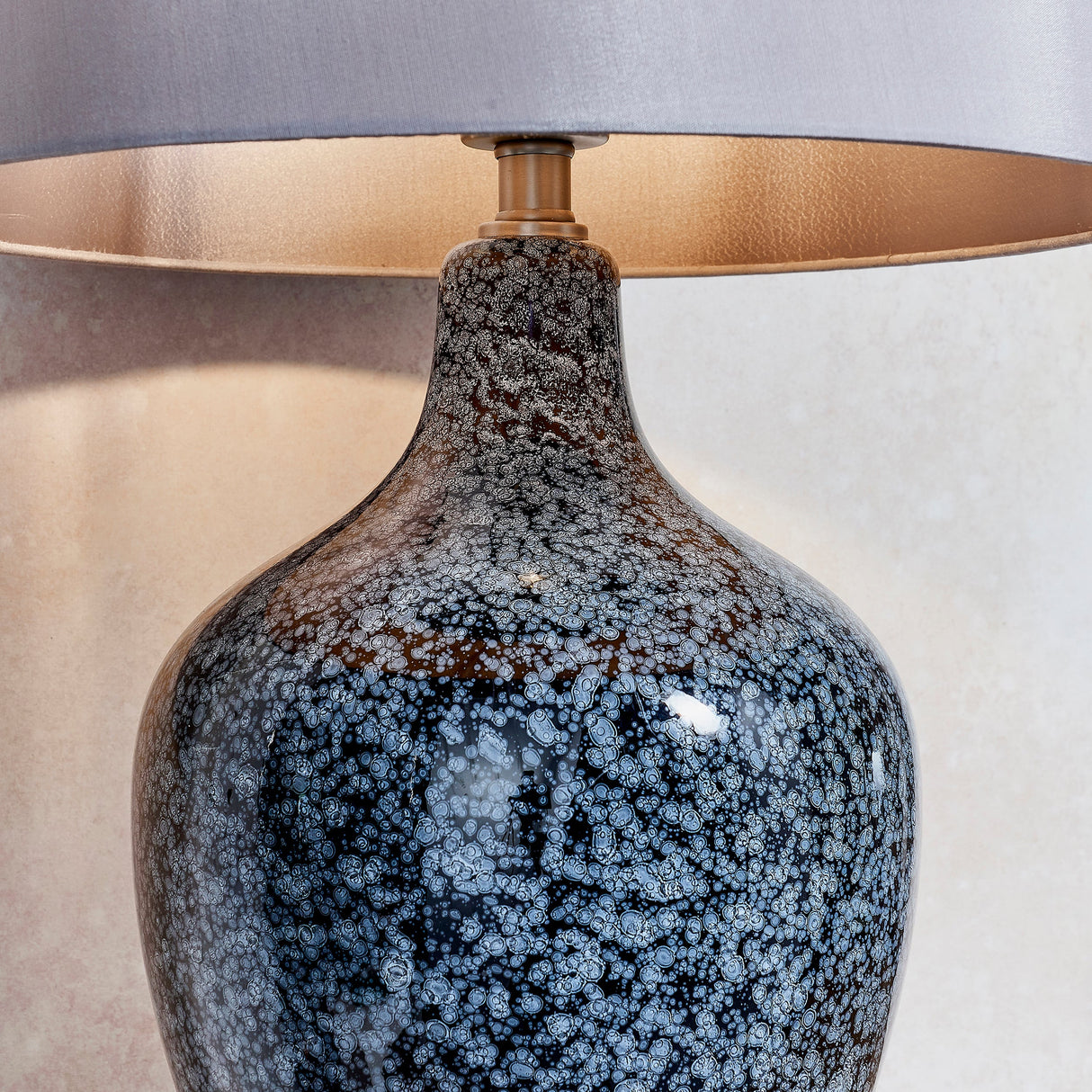 Endon Ilsa Glass Table Lamp Black with Grey Speckles – from Amos Lighting + Home
