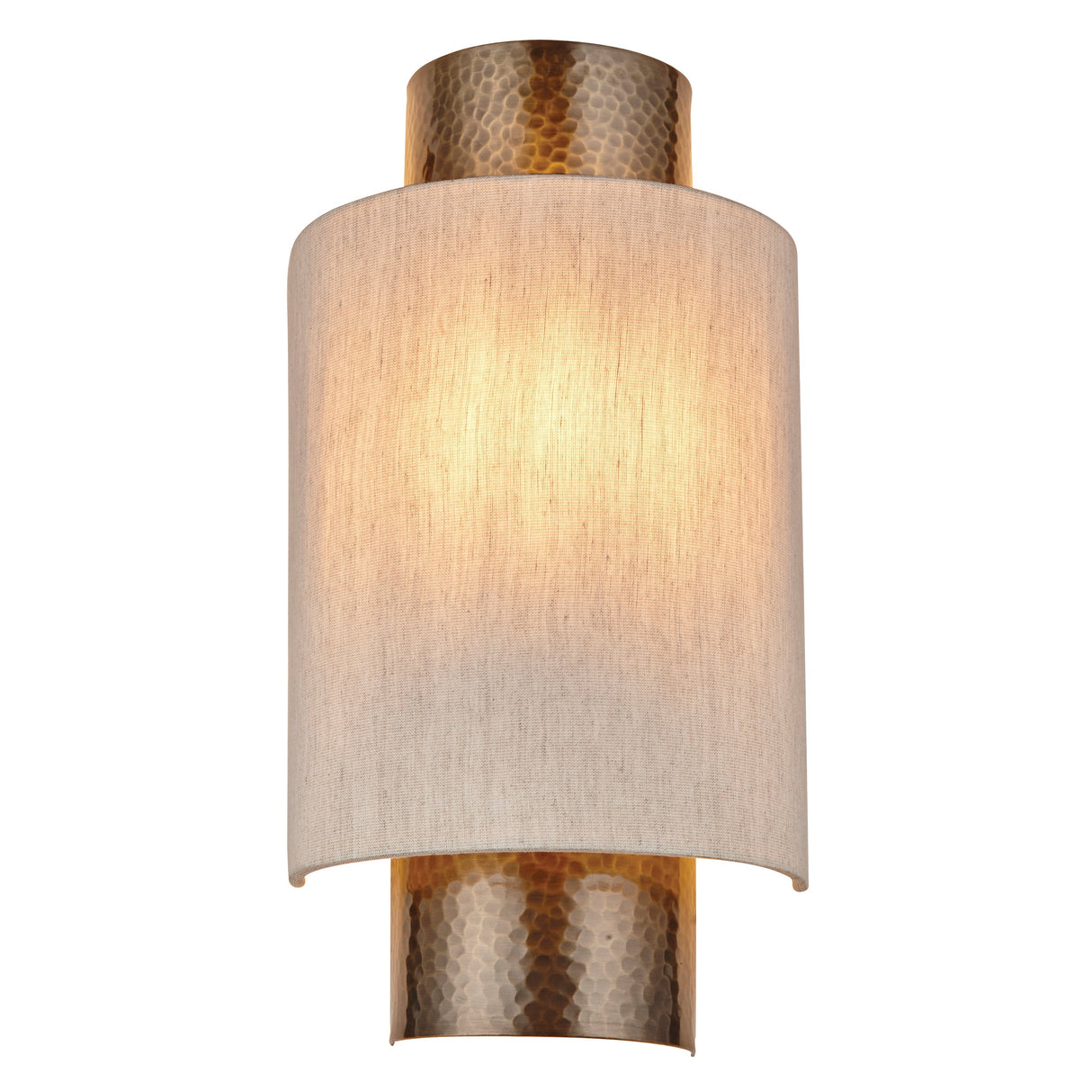 Endon Indara Wall Light Hammered Bronze & Linen Shade – from Amos Lighting + Home