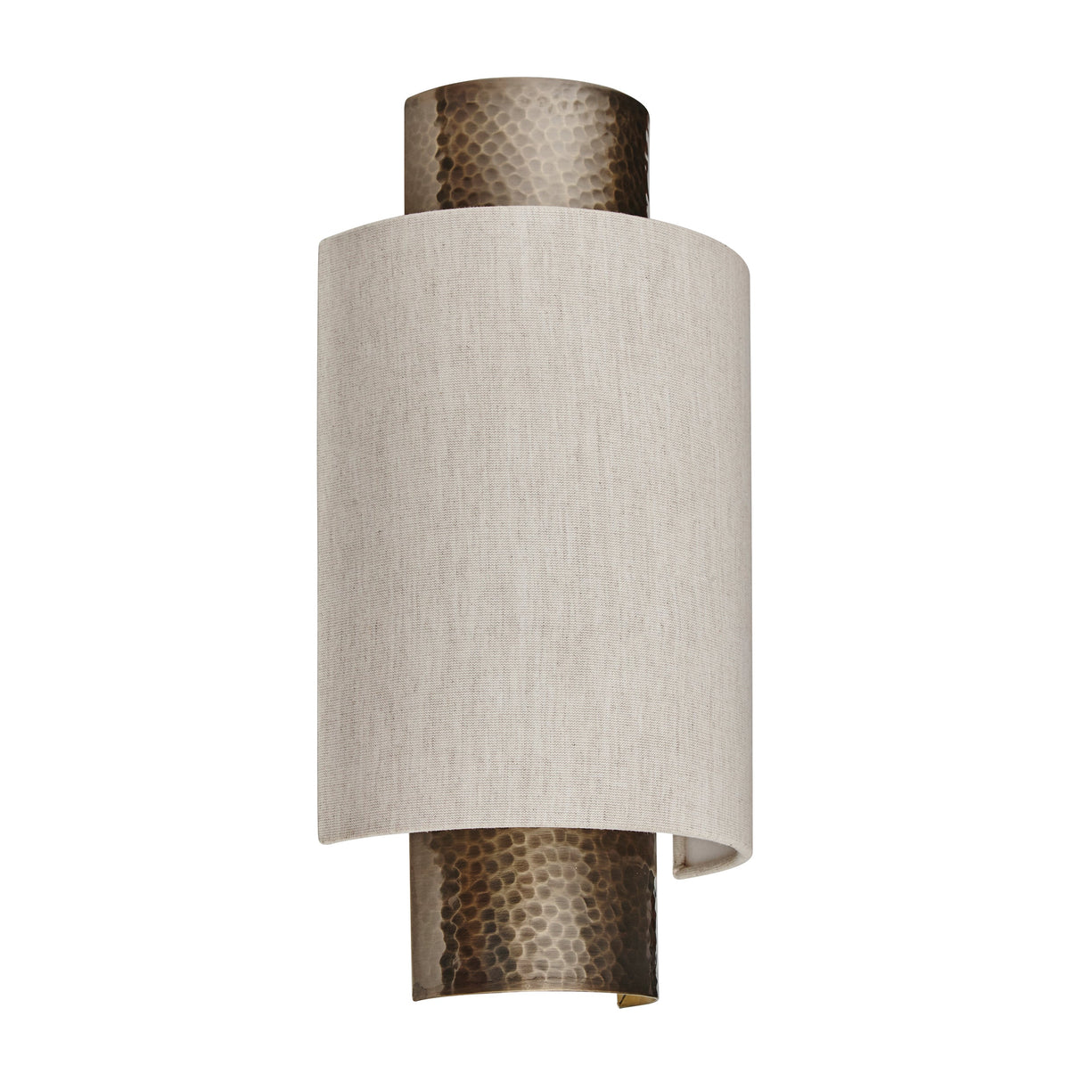 Endon Indara Wall Light Hammered Bronze & Linen Shade – from Amos Lighting + Home