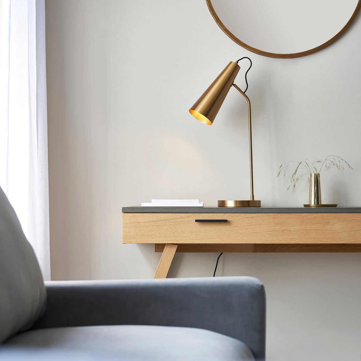 Amos Karna Table Lamp Warm Antique Brass – from Amos Lighting + Home