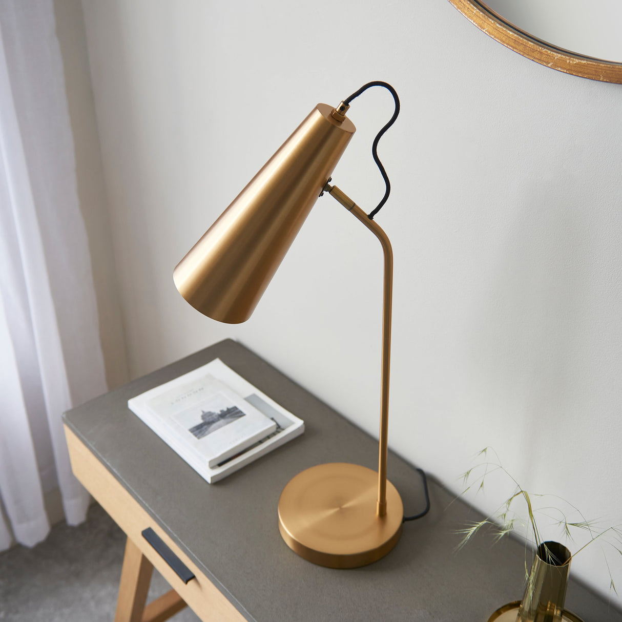 Amos Karna Table Lamp Warm Antique Brass – from Amos Lighting + Home