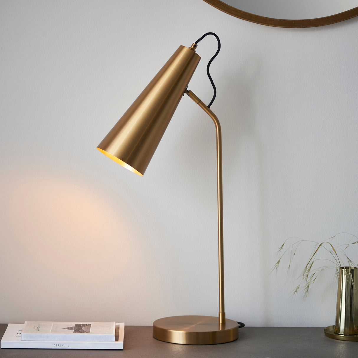 Amos Karna Table Lamp Warm Antique Brass – from Amos Lighting + Home